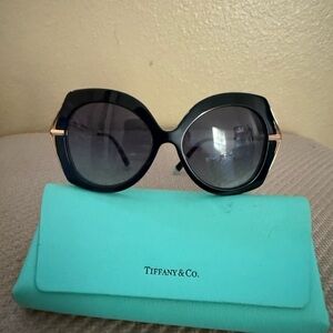 Tiffany & Co. Black Sunglasses with Gold Accents